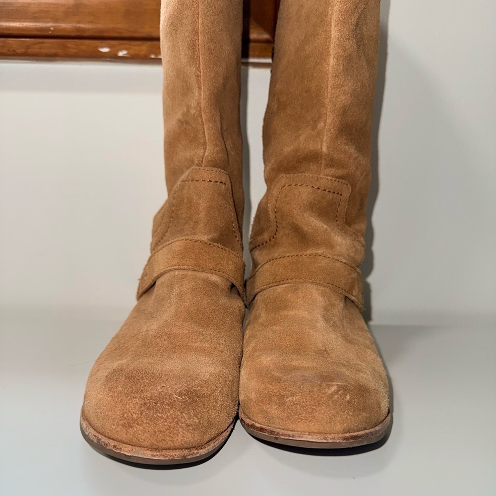 UGG Channing Suede Riding Boots Chestnut Brown Buckle 7 Women’s - Picture 3 of 12